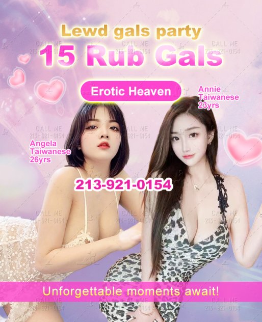 15 Rub/3 Adds Gals In San Jose Men's Heaven 213-921-0154