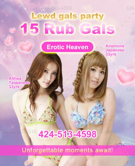 15 Rub/3 Adds Gals In San Jose Men's Heaven 424-513-4598