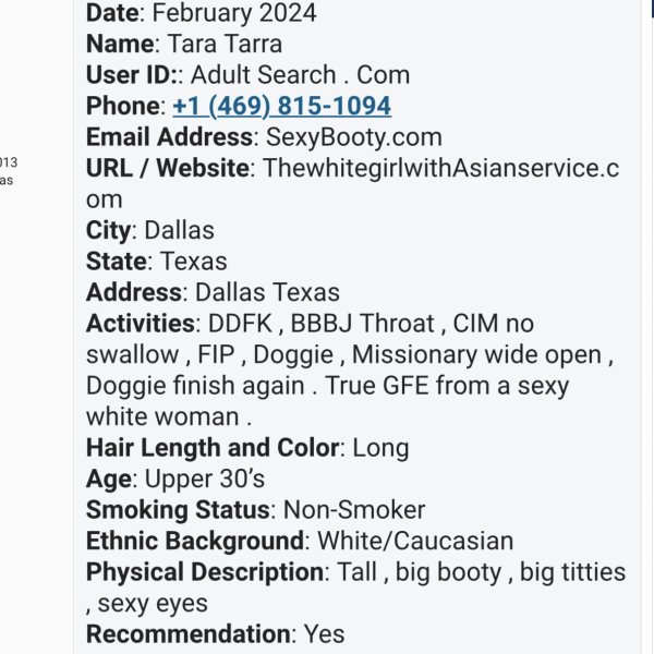 Special/BEST BUSTY Classy Tara …469-815-1094