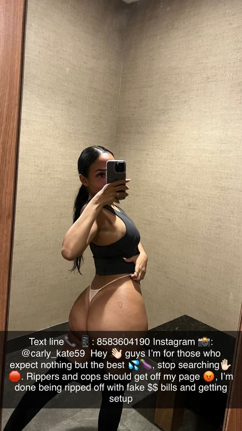 Hey daddy, wanna fuck? Hit me up now! Text: 8583604190 Instagram: Carly_kate59