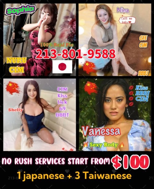 services start from $100 - 1 JAP+3 TW 213-801-9588